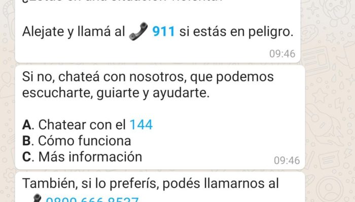 El Whatsapp 11-5050-0147, un recurso para víctimas de violencia de género
