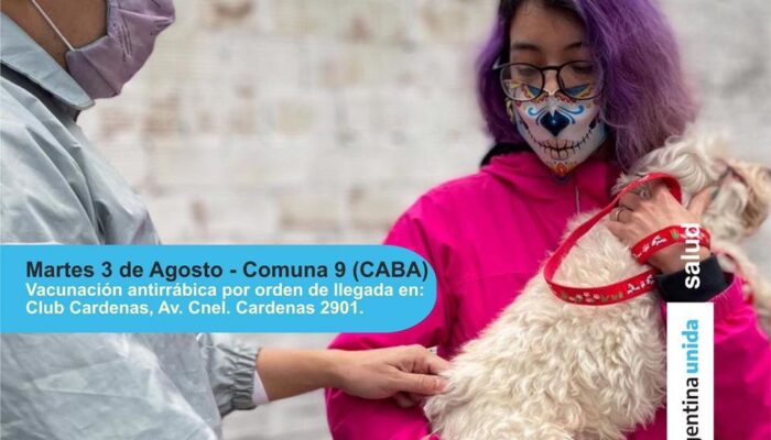 Vacunación antirrábica gratuita en el Club Cárdenas