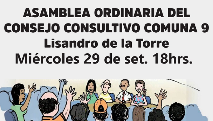 Convocatoria reunión del Consejo Consultivo Comunal 9
