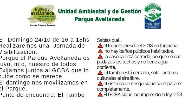 Jornada de protesta por el estado del Parque Avellaneda