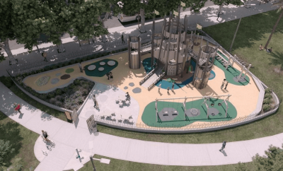 La Plaza Domingo Olivera tiene su nuevo patio de juegos