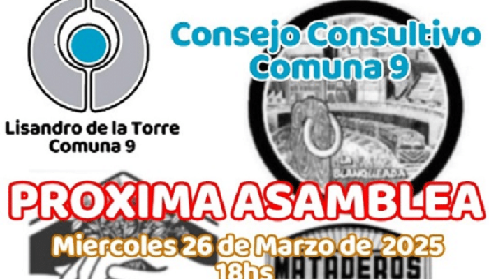 Convocatoria a la reunión de marzo del Consejo Consultivo Comuna 9