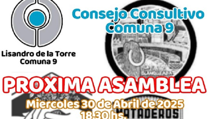 Convocatoria a la reunión de abril del Consejo Consultivo Comuna 9