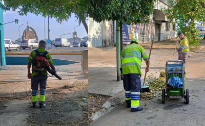 Ejecución de tareas de higiene del espacio público en Comuna 9