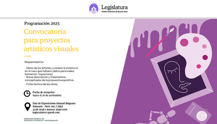 Legislatura porteña, convocatoria para programación de Exposiciones 2025