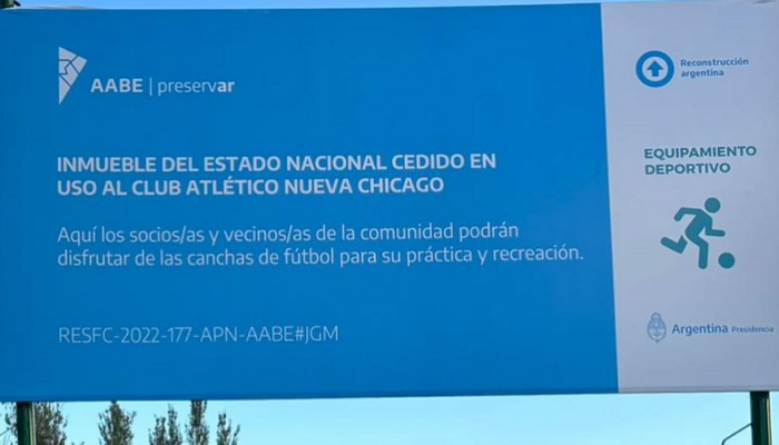 Nueva Chicago tomó posesión de las tierras cedidas por el Estado Nacional