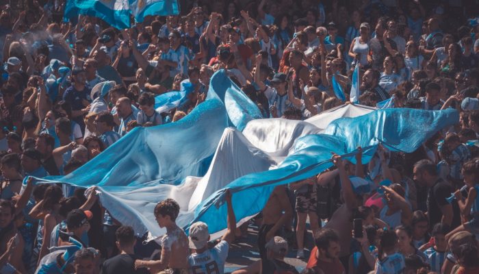 Festejos del Campeonato Mundial 2022 en Mataderos