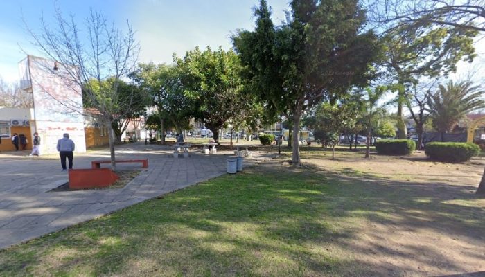 Trabajos sobre el sistema de riego en la Plaza Salaberry