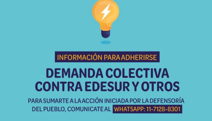 Información para adherirse a la demanda colectiva contra Edesur