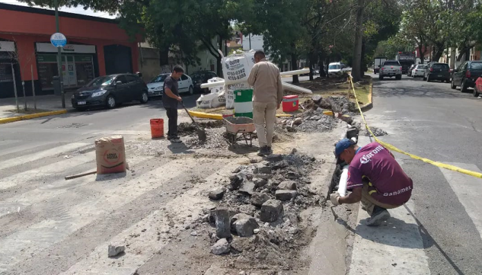 Instalación de riego artificial en el Boulevard Remedios