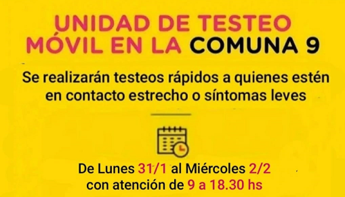 Centros de Testeo en la Comuna 9