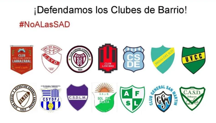 Los Clubes de Barrio rechazan a las sociedades anónimas deportivas