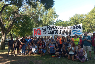 Polideportivo Santojanni, acciones de protesta y clausura de la obra