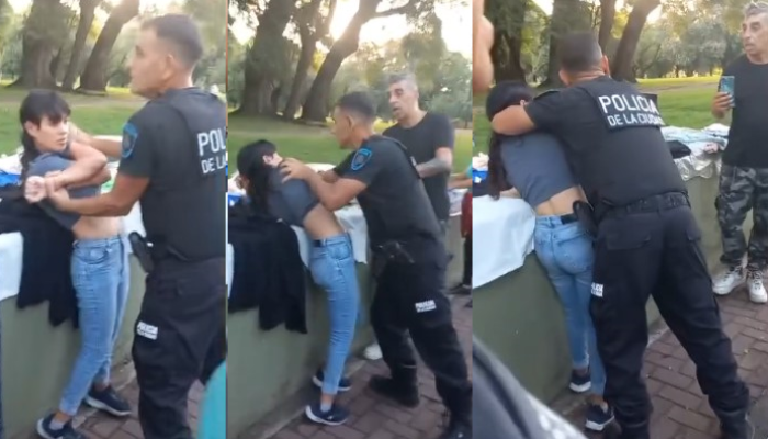 Repudio a la violencia policial contra una mujer mantera