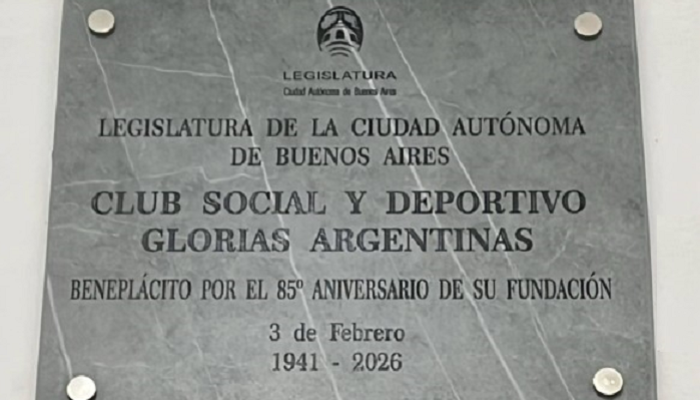 Conmemoración de los 85 años del Club Glorias Argentinas
