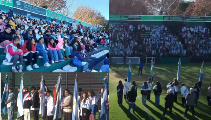Promesa a la bandera en el estadio de Nueva Chicago