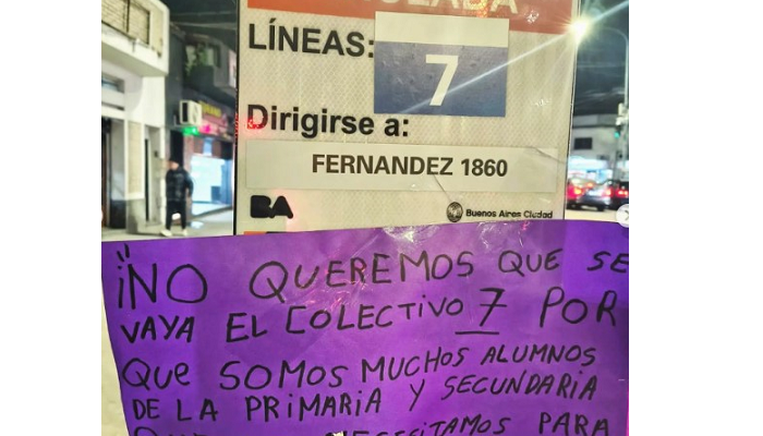 Reclamos y protestas por el cambio de recorrido de la Línea 7